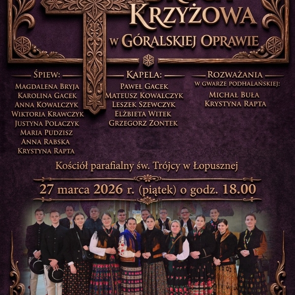 Obraz główny aktualności o tytule Droga Krzyżowa w Góralskiej Oprawie